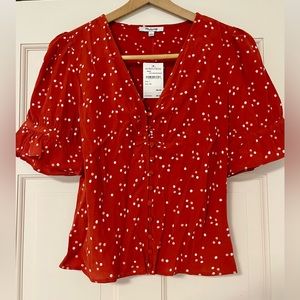 Madewell Rust Polka Dot Top